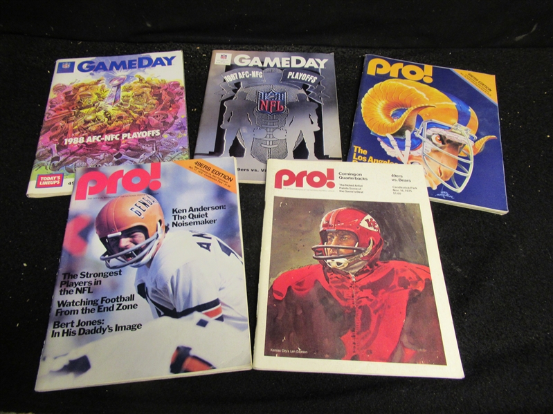 1975 - 1989 San Francisco 49'ers (NFL) Lot of (5) Home Programs Inc. (2) Playoff Editions
