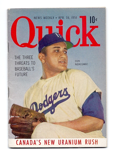 1951 Don Newcombe (Brooklyn Dodgers) Quick Magazine - High Grade