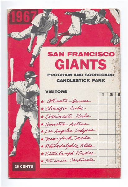 1967 San Francisco Giants vs. Atlanta Braves Game Program at Candlestick Park