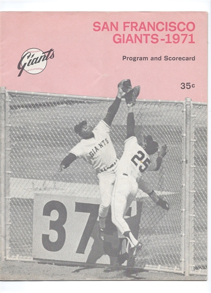 1971 San Francisco Giants vs. St. Louis Cardinals Game program at Candlestick Park