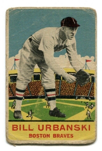 1933 DeLong Gum - Billy Urbanski (Boston Braves) - Baseball Card