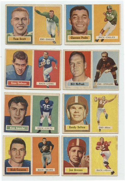1957 Topps Football Cards Lot of (15) with Some Stars - Mixed Grades