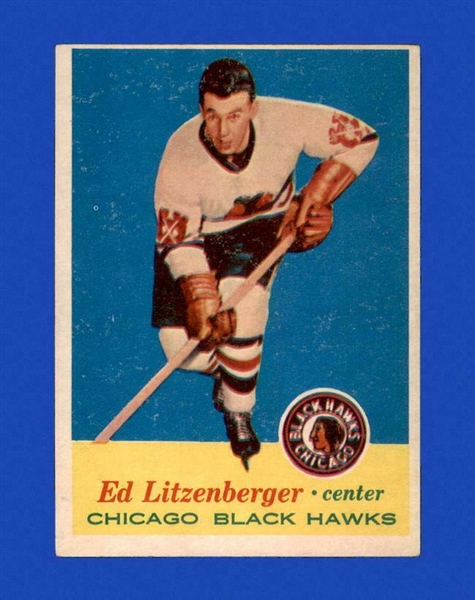1957-58 Ed Litzenberger - Topps Hockey Card - Better Grade