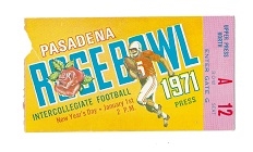 1971 Rose Bowl (                                          )  Press Ticket Stub at Pasadena