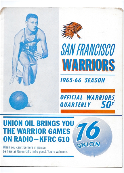 1965-66 San Francisco Warriors (NBA) vs. LA Lakers Game Program at SF