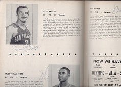 1964 - 65 SF Warriors (NBA) vs. Boston Celtics Program - Front Cover & Inside Pages Are Loaded with Autographs