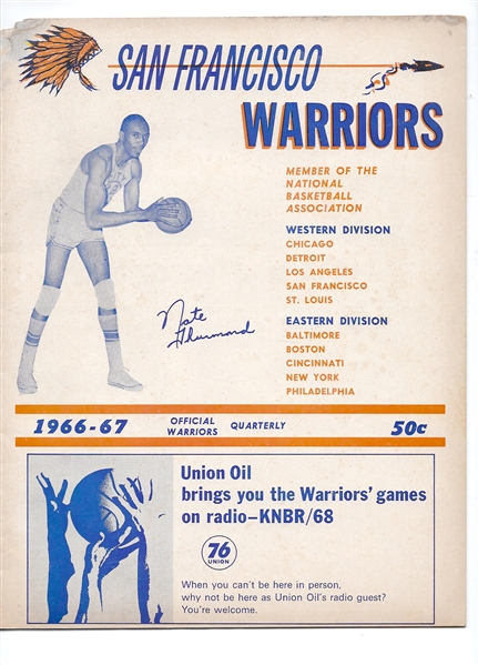 1966-67 San Francisco Warriors (NBA)  vs.Chicago Bulls Program 