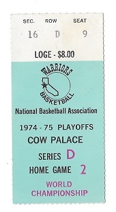 1974-75 NBA World Championship (Golden State Warriors vs. Washington Bullets) Ticket Stub