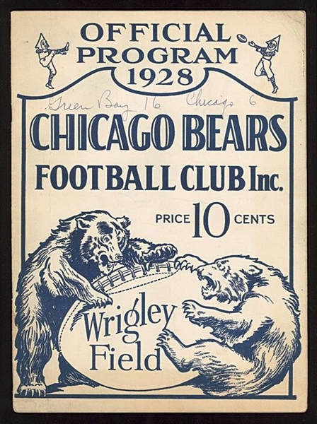 1928  Chicago Bears (NFL) vs. Green Bay Packers Official Program