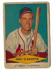 1954 Enos Slaughter (HOF) Red Heart Dog Food Baseball Card