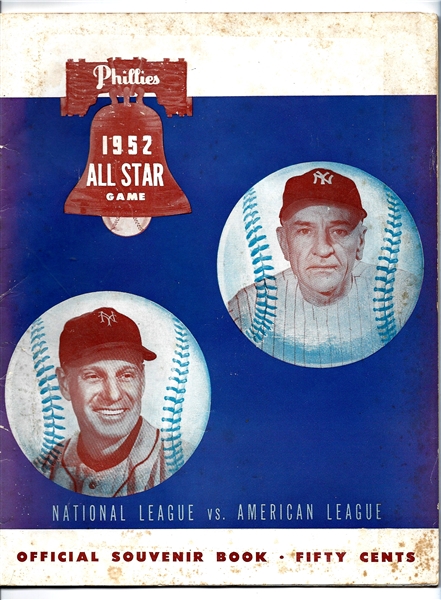 1952 MLB All-Star Game Program at Shibe Park in Philadelphia 