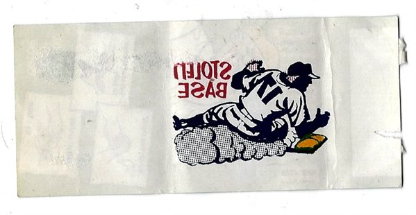 1960 Topps Tattoo Wrapper with Stolen Base Image