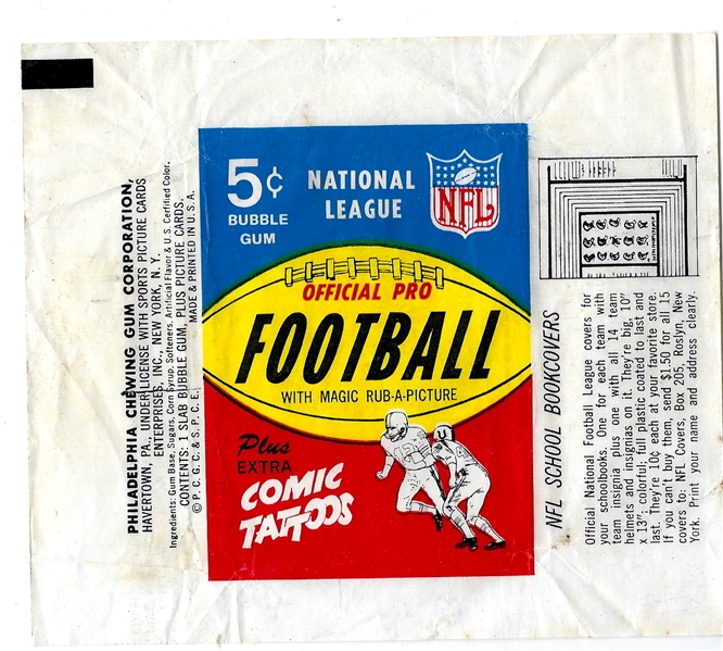 1965 Philadelphia Gum Football Wax Pack Wrapper