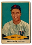 1954 Eddie Yost (Washington Senators) Red Heart Dog Food Baseball Card
