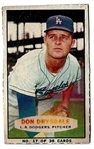 1963 Don Drysdale (HOF) Bazooka Hand Cut Baseball Card