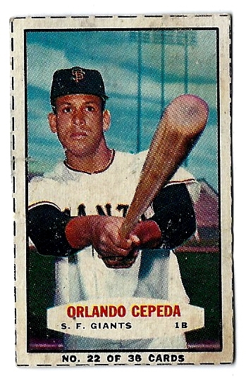         Orlando Cepeda (HOF) Bazooka Hand Cut Baseball Card