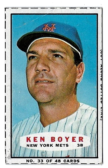           Ken Boyer (NY Mets) Bazooka Hand Cut Baseball Card
