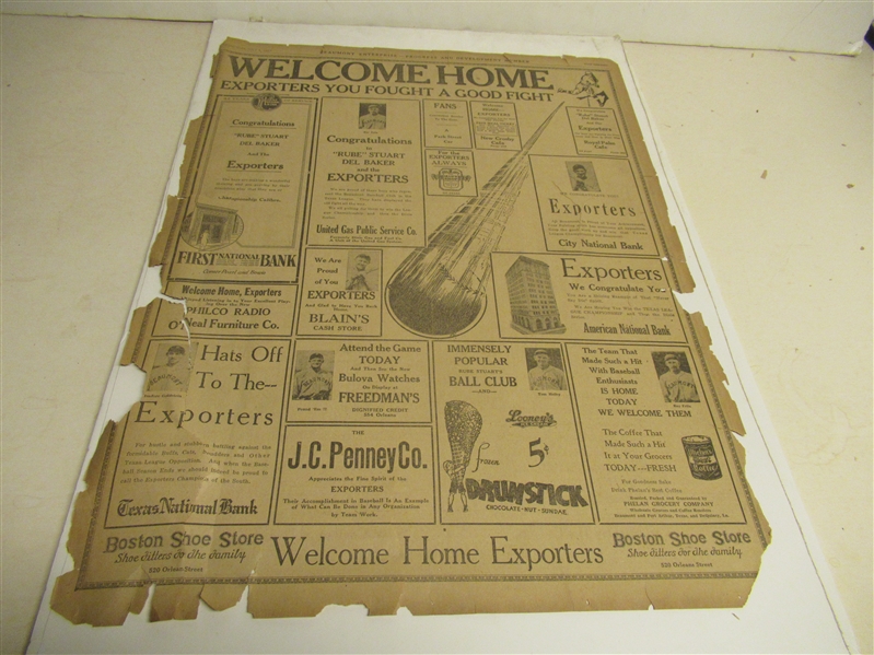 1931 Beaumont (Texas) Exporters Large Size Newspaper Display Piece