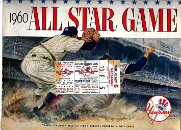 1960 MLB All-Star Game (At Yankee Stadium) Program & Ticket Stub