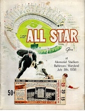 1958 MLB All-Star (At Baltimore) Game Program & Ticket Stub