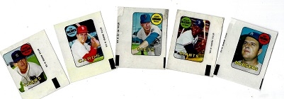 1969 Topps Baseball Decals Lot of (5)