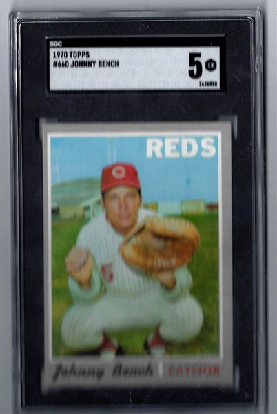 1970 Johnny Bench SGC Graded 5 Topps Baseball Card