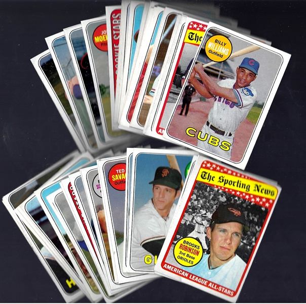 1969 Topps Baseball Card Lot of (50) - Mostly Commons with Some Stars - High Grade