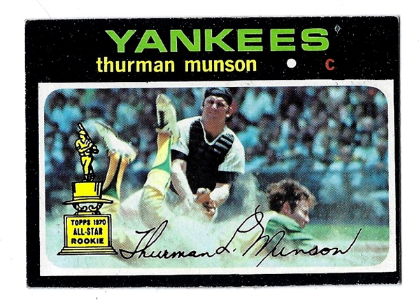 1971 Thurman Munson (NY Yankees) Topps Baseball Card - High Grade