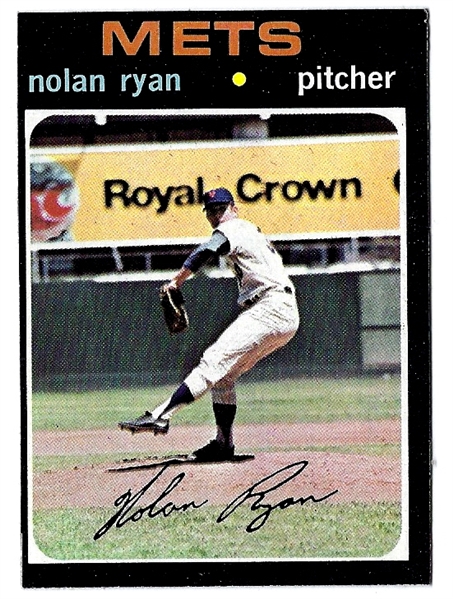 1971 Nolan Ryan (HOF) Topps Baseball Card - Between Better to High Grade