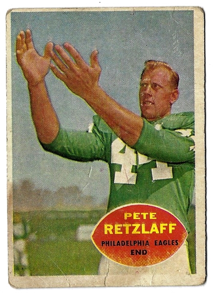 1960 Pete Retzlaff (Philadelphia Eagles) Topps Football Card