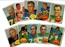 1960 Topps Football Card Lot of (10) - Lesser Condition with Minor Stars