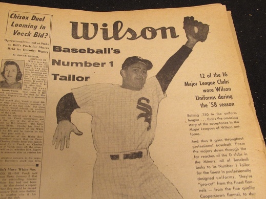 1959 Nellie Fox (HOF) The Sporting News Three Quarter Page Display Ad