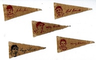 1950 American Nut & Chocolate Lot of (5) Player Pennants