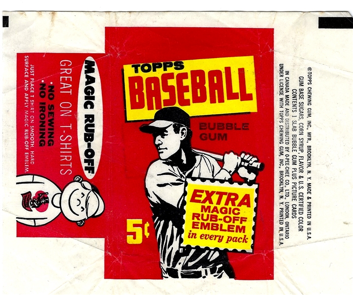 1961 Topps Baseball Wrapper 