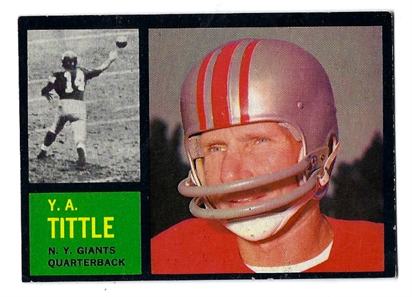 1962 YA Tittle (NY Giants) Topps Football Card 