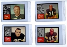 1962 Green Bay Packers (NFL) Lot of (4) Topps Football Cards - All are Short Prints