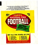 1962 Topps Football 5 Cent Wrapper - Better Grade