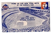 1964 NY Mets 1st Year of Shea Stadium Official Schedule 