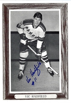 1964 - 67 Vic Hadfield (NHL) Autographed Beehive Group II Photo with COA