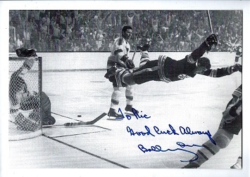 Bobby Orr (HOF) Autographed Photo of The Goal  with COA