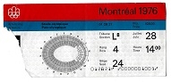 1976 Montreal Olympics Official Ticket