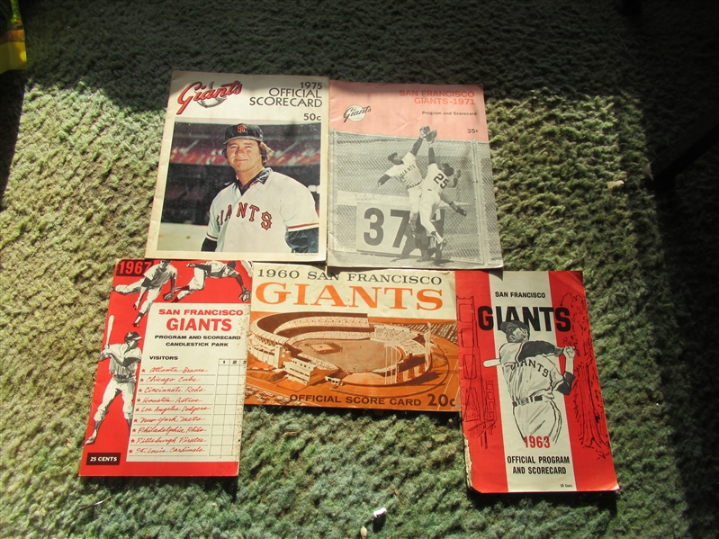 San Francisco Giants (MLB) Lot of (5) Game Programs