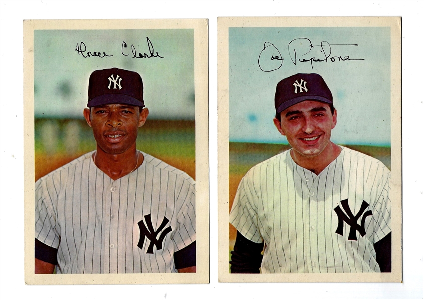 1967 Dexter Press Lot of (2) NY Yankees: Joe Pepitone & Horace Clarke - High Grade