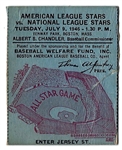 1946 MLB All-Star Game Ticket Stub at Fenway Park