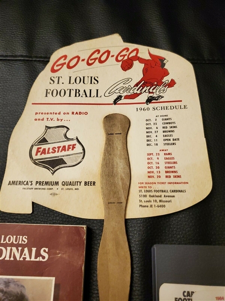 1960 St. Louis (Football) Cardinals Schedule Fan 