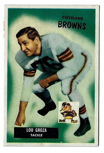 1955 Lou Groza (HOF) Bowman Football Card - Lesser Condition