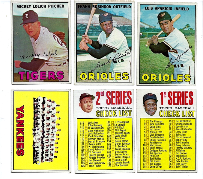 1967 Topps Baseball Card Lot of (6) - All Better Grade