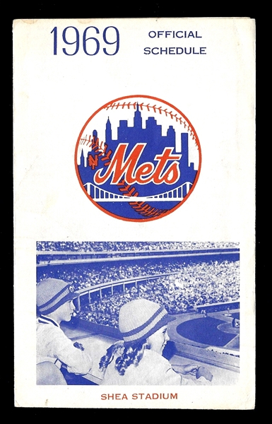 1969 NY Mets Official Schedule (Rheingold Advertisement) From Championship Year