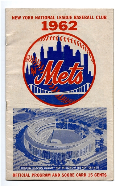 1962 NY Mets - Either the 6th or 7th Game in Mets History - Official Program
