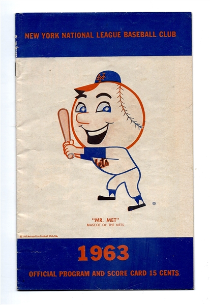 1963 NY Mets Official Program vs. the Pittsburgh Pirates at Polo Grounds - 6/1/63